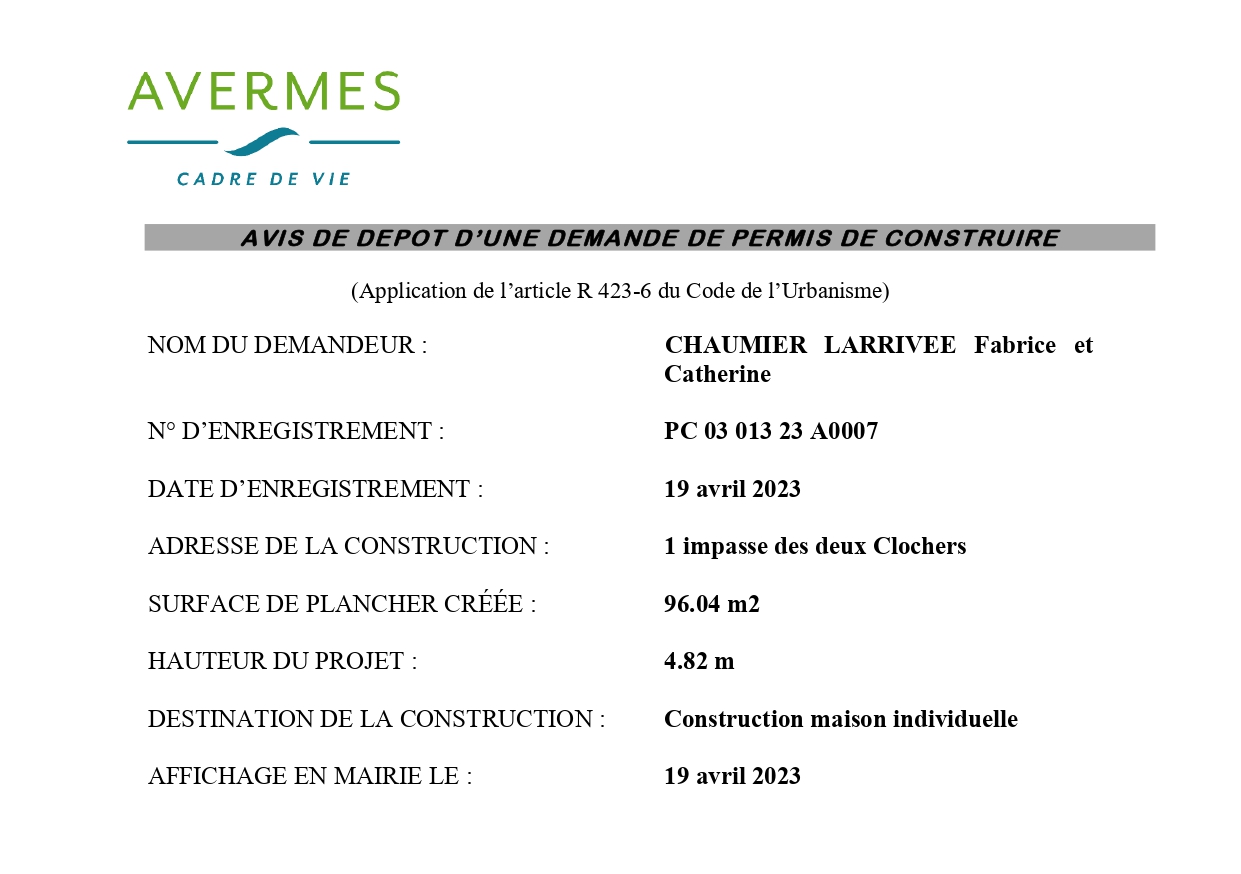 PC 23A0007 CHAUMIER LARRIVEE