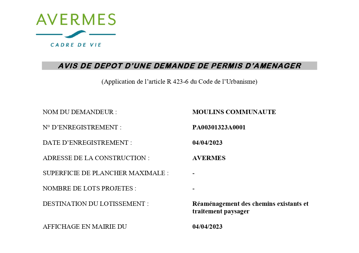 PA 23A0001 MOULINS COMMUNAUTE