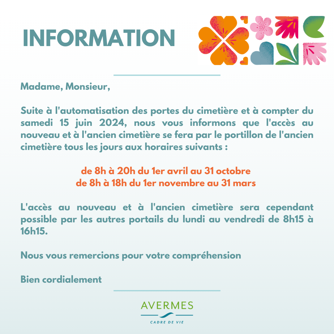 Information cimetière